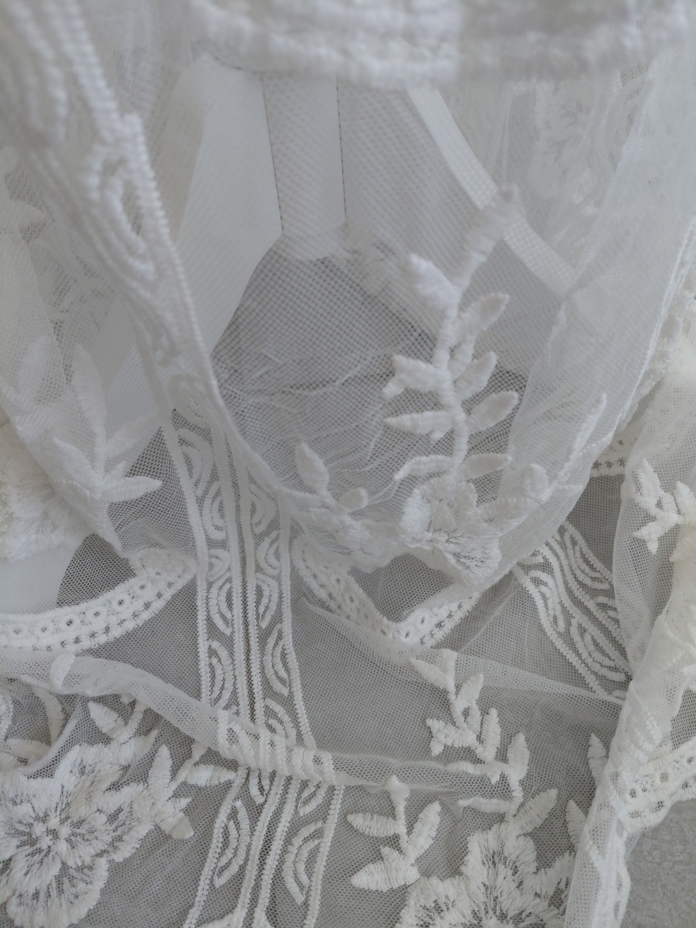 Boho Lace Sheer Maxi Dress in White - Picture 7 of 12